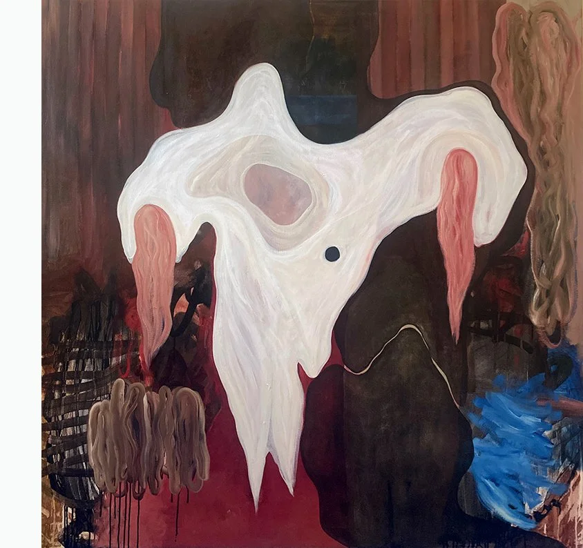 ABYSSAL PLAIN #3, 2024 / £2000 / 150 x 150 cm / Acrylic & Indian Ink on canvas