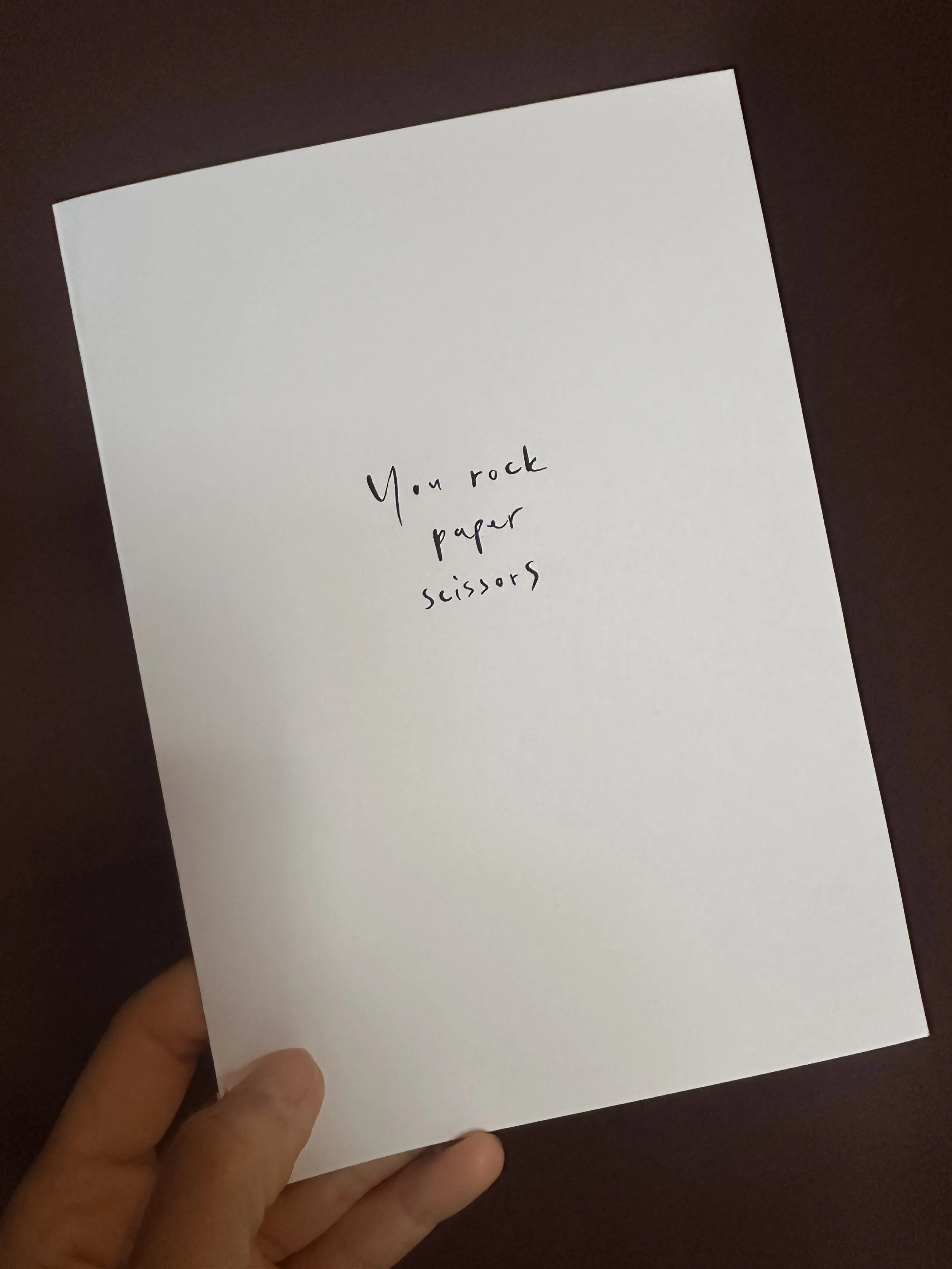 You rock paper scissors