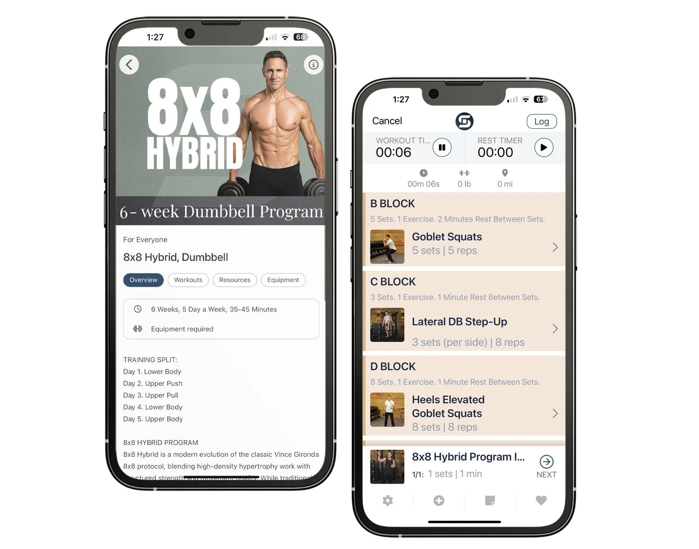 The DON SALADINO App. 8x8 Hybrid Program with Lower Body Day.