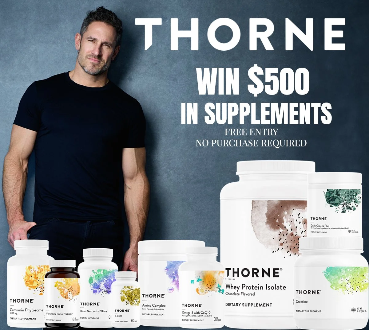 Don Saladino Thorne Giveaway $500 in Supplements