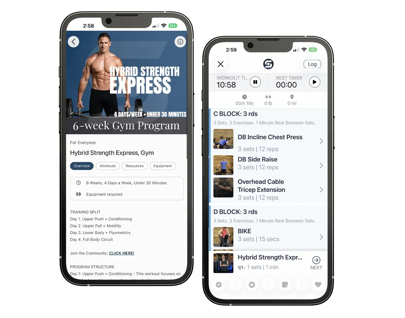 A sneak peek of the hybrid strength gym program on the Don Saladino App.