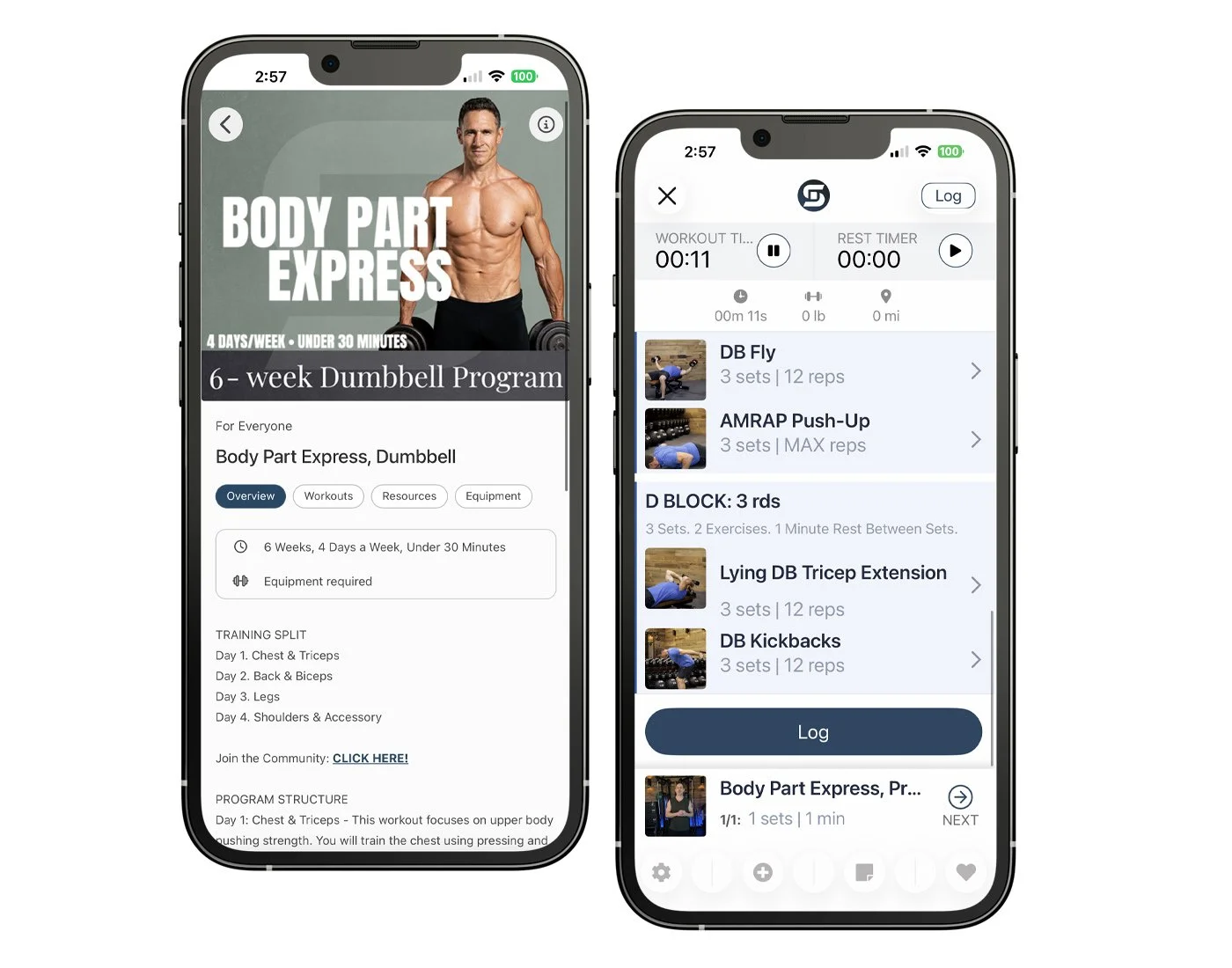 A sneak peak at the body part dumbbell program on the Don Saladino App.