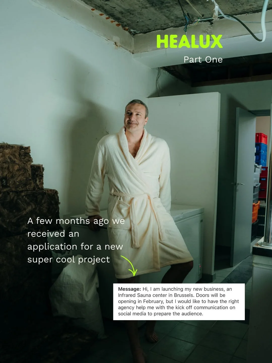 We love a challenge and @healux.be brought us exactly that!

What do you do when you have to promote, you want native content but you have no space to shoot in yet? You shoot anywaaay!

For HEALUX, the most important part was to be able to communicat