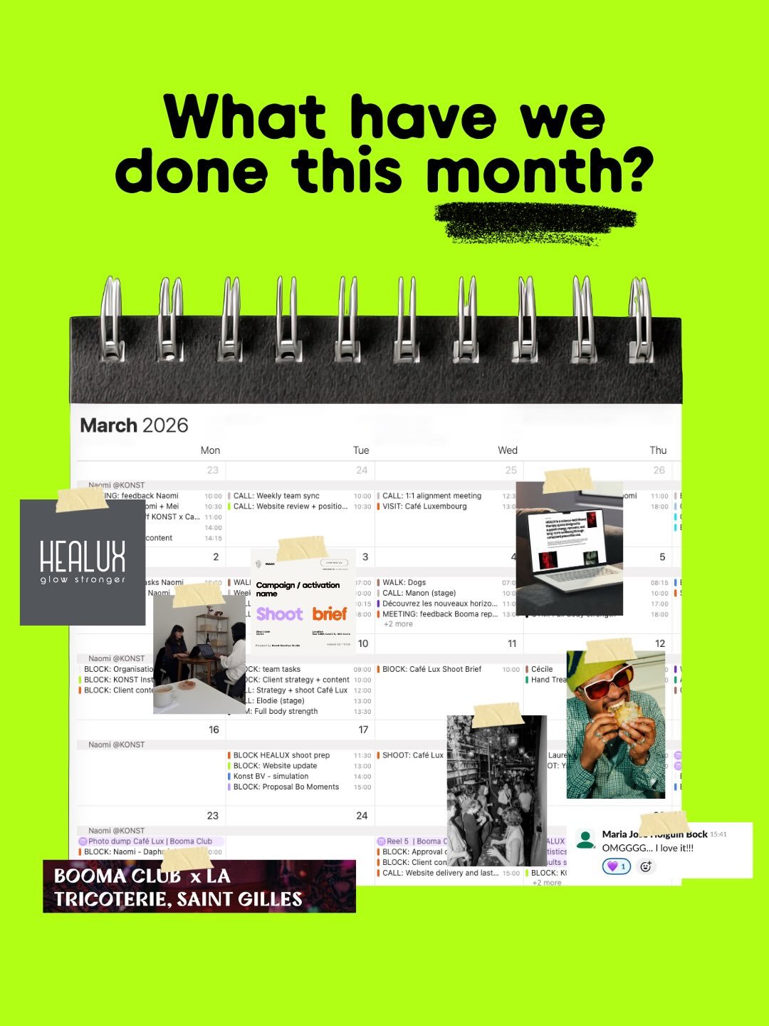 March was a month full of new projects with our new and old clients!

We got to deliver brand and social media strategies, we shot for three clients a total of four times in and out of Brussels. We created and delivered a Brand and Digital Foundation