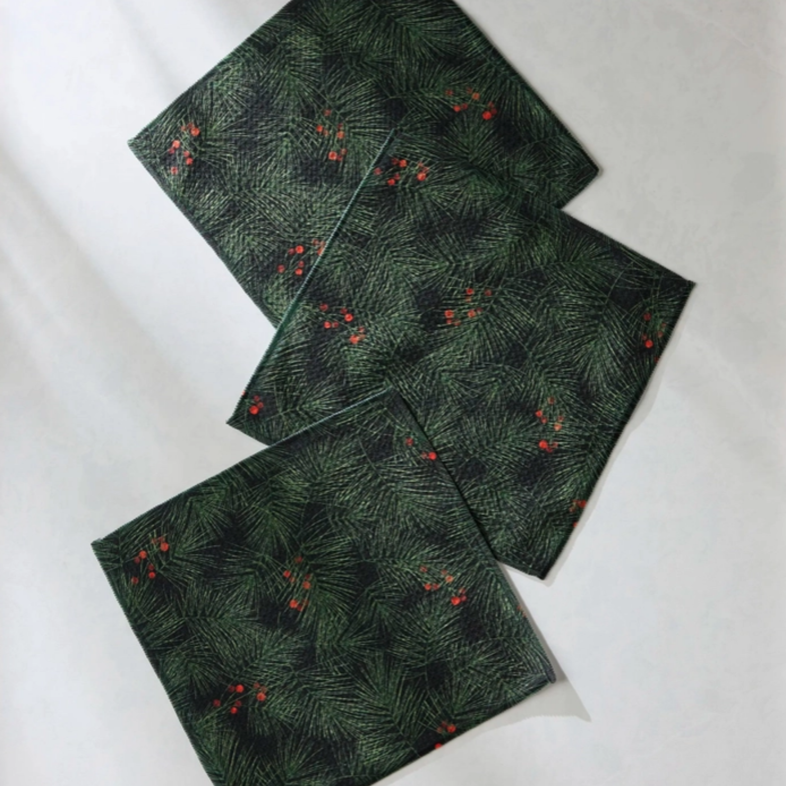 Geometry Evergreen Pine Dishcloth Set, 3pk