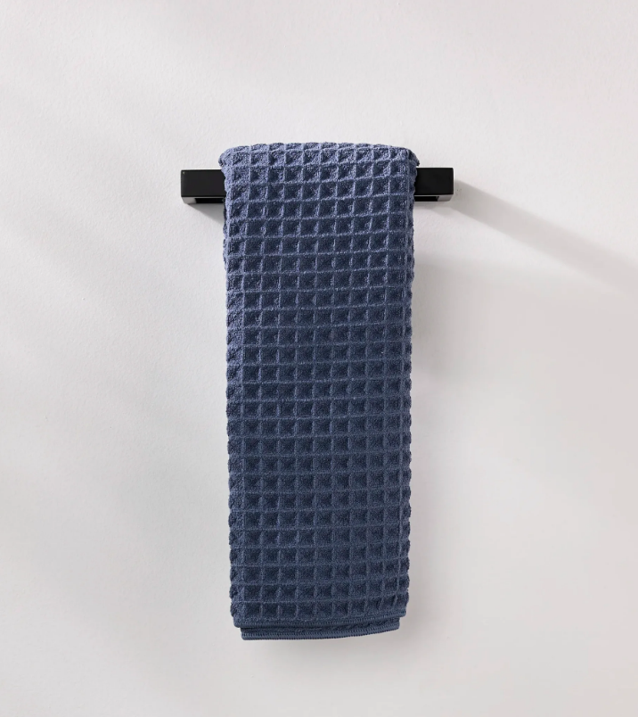 Geometry Midnight Blue Waffle Hand Towel