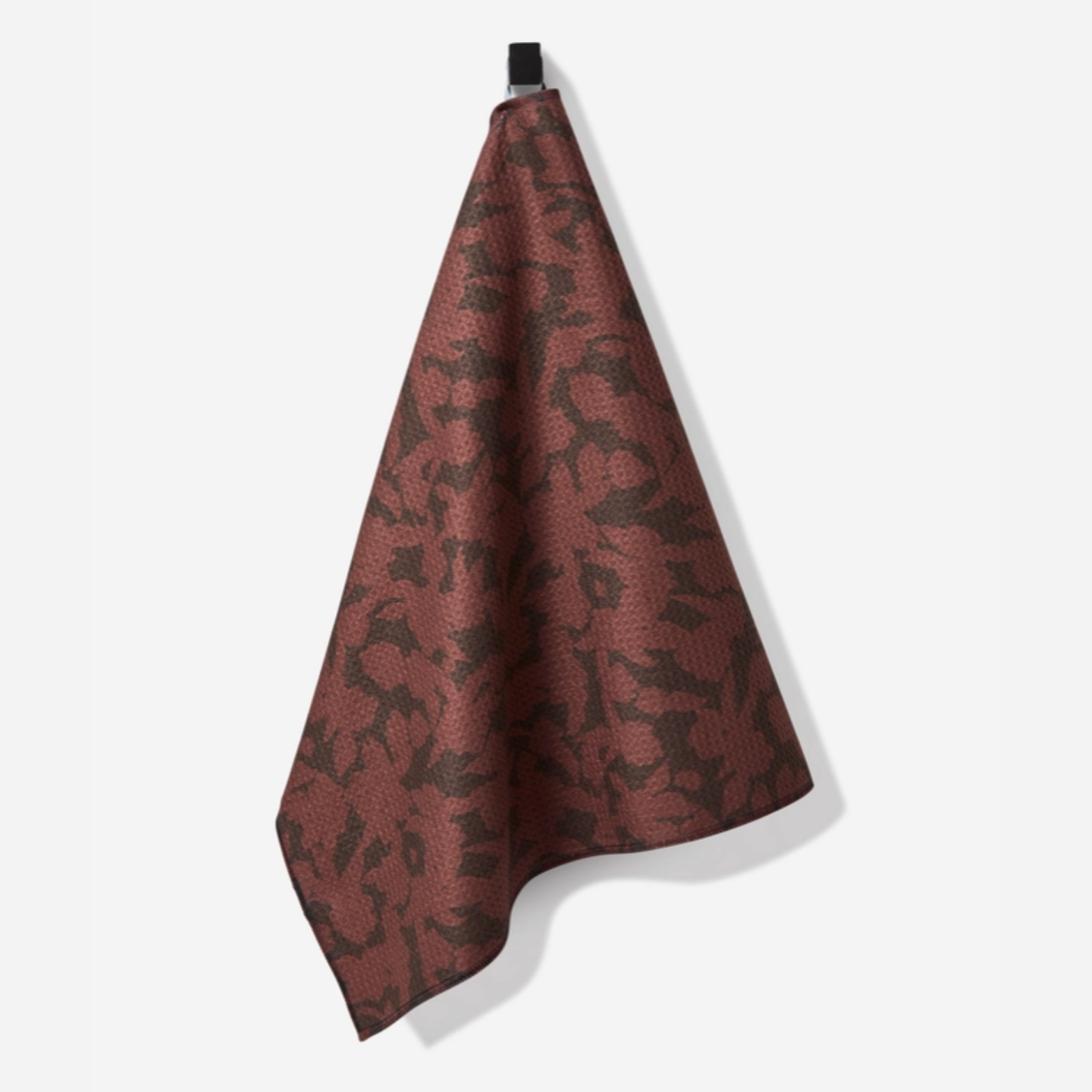 Geometry Wild Wood Maroon Tea Towel