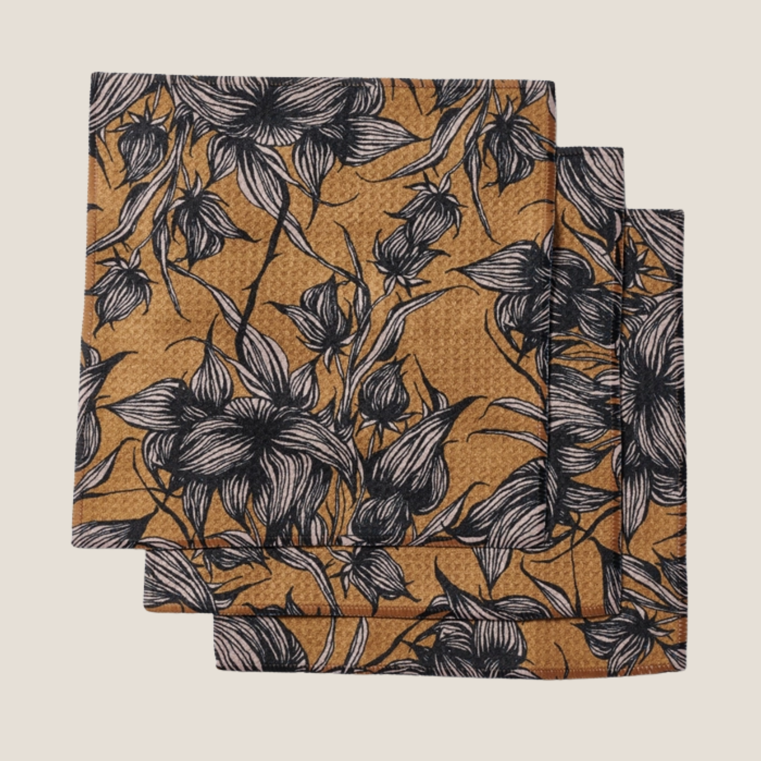 Geometry Stay Saffron Dishcloth Set, 3pk