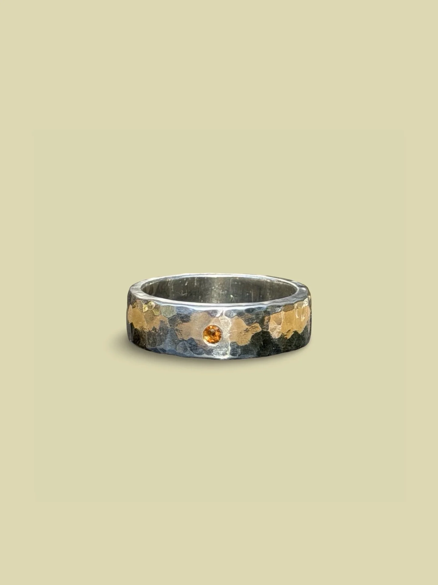 Hammered Ring - Amber