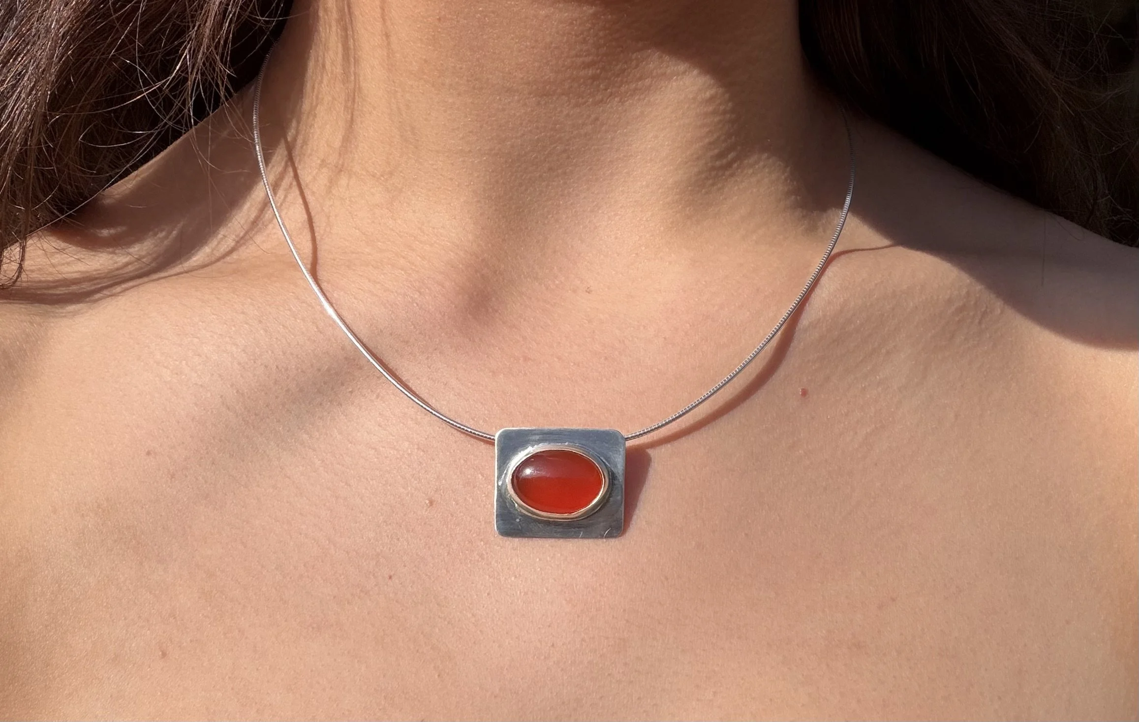 Carnelian Silver Pendant