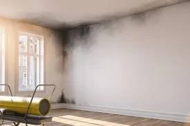 Person cleaning smoke, soot and fire with a cloth.