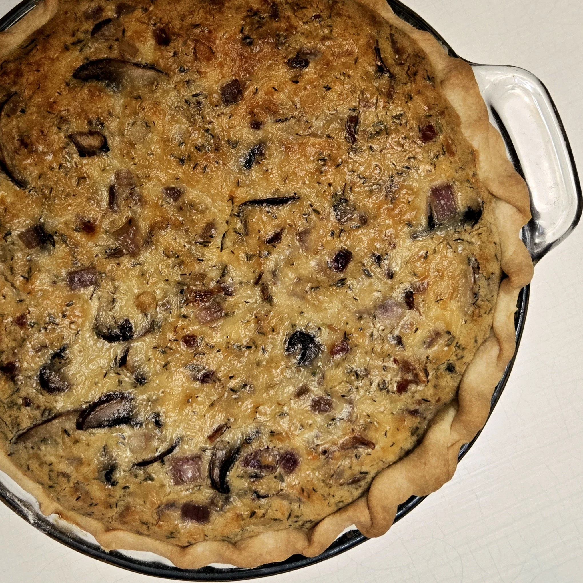 Bacon, Mushroom, Swiss Quiche