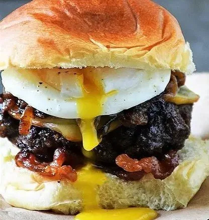 Get Yolked Burger with Maple Aioli