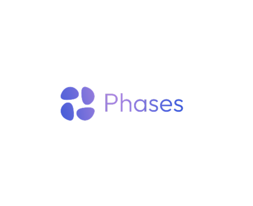 Logo with a purple and blue abstract symbol and the word "Phases" in purple and blue text.