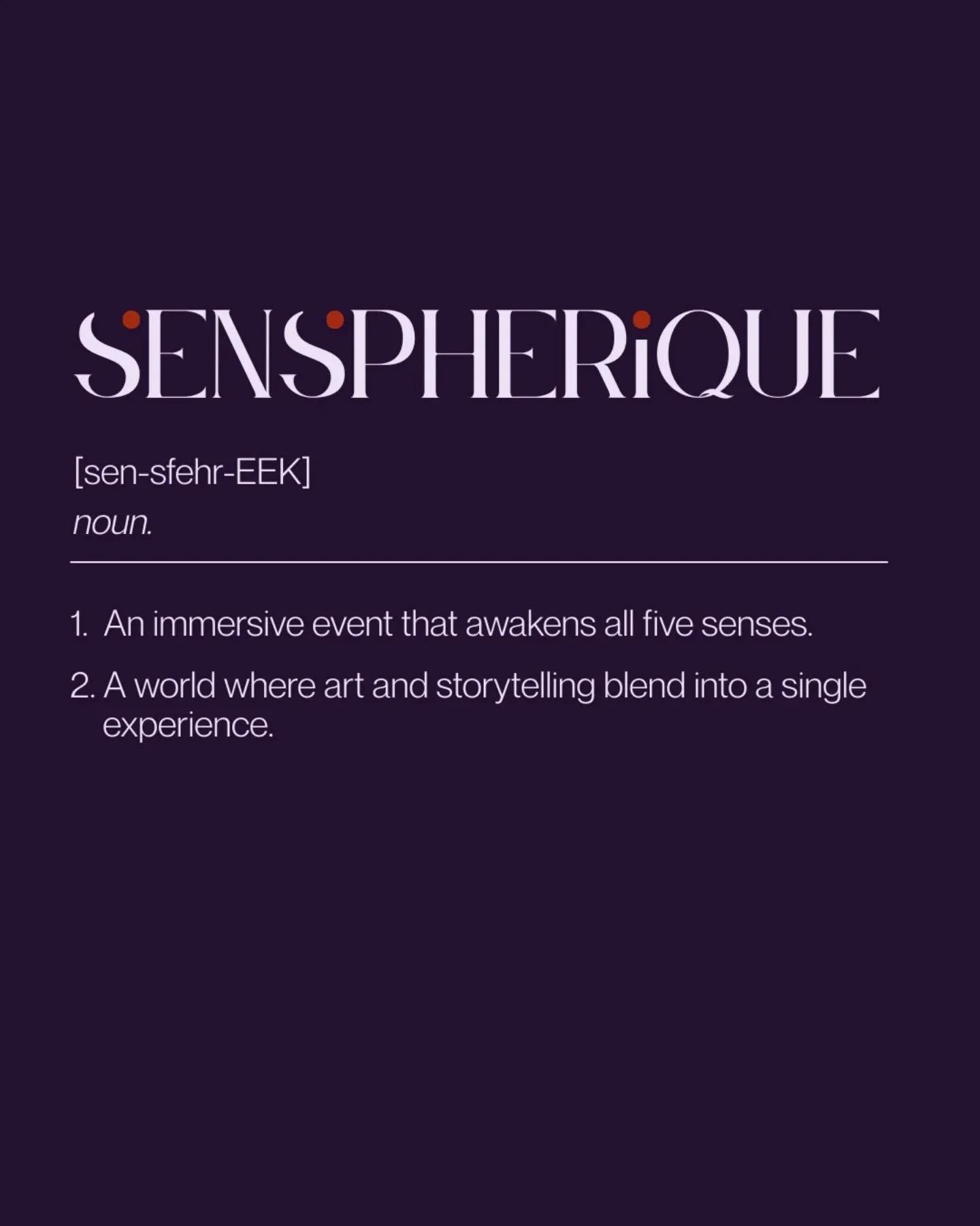 𝐖𝐡𝐲 &ldquo;𝐒𝐞𝐧𝐬𝐩𝐡𝐞𝐫𝐢𝐪𝐮𝐞&rdquo;?⁣
⁣
Because every experience begins with the senses. Sight, sound, taste, scent and touch &mdash; each one awakened to create something deeply personal and unforgettable.⁣
⁣
And the -𝘪𝘲𝘶𝘦?⁣
A hint of 