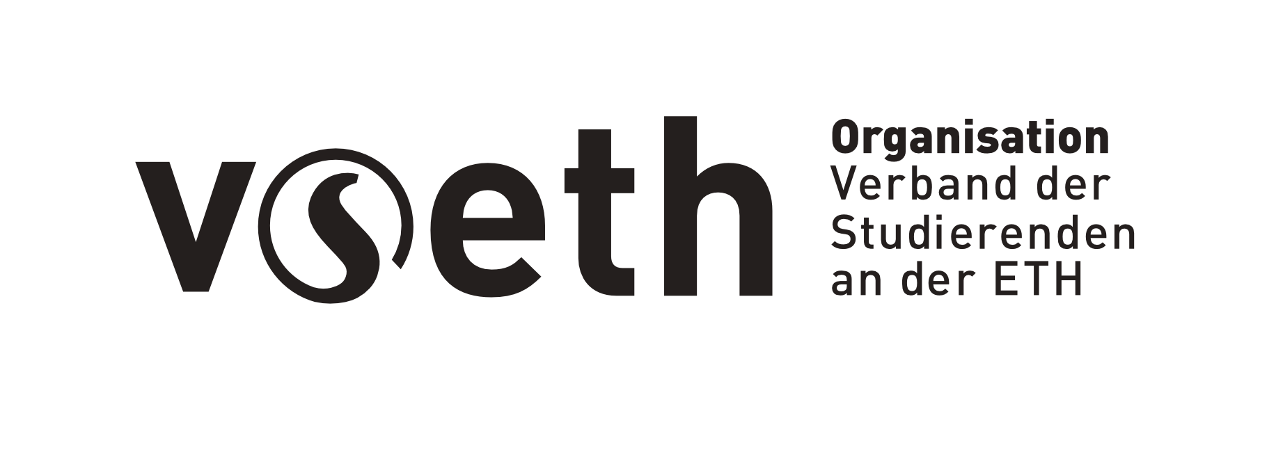 Logo of VSETH, Student Union at ETH Zurich, with text "Organisation Verband der Studierenden an der ETH."