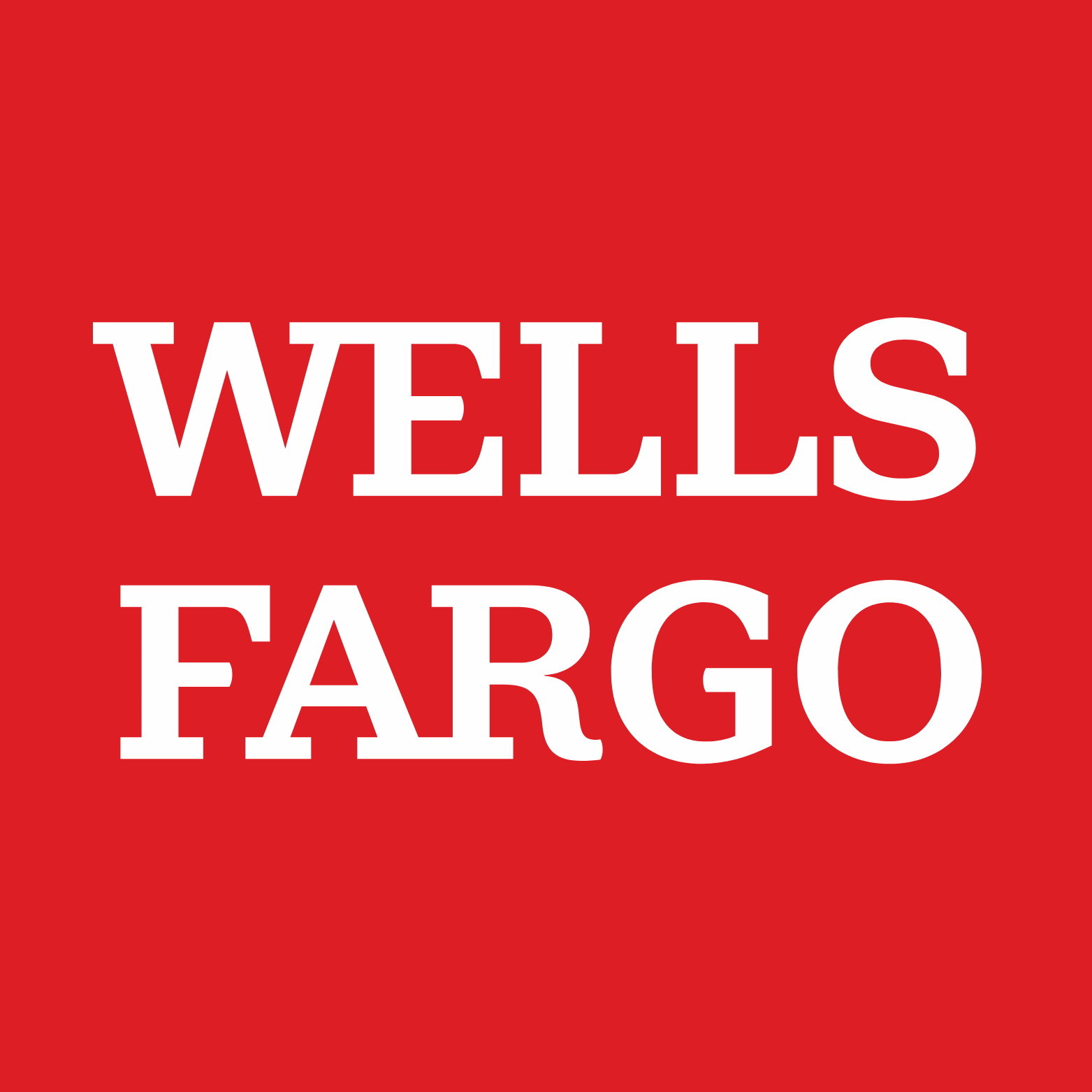 Red Wells Fargo bank logo with white text