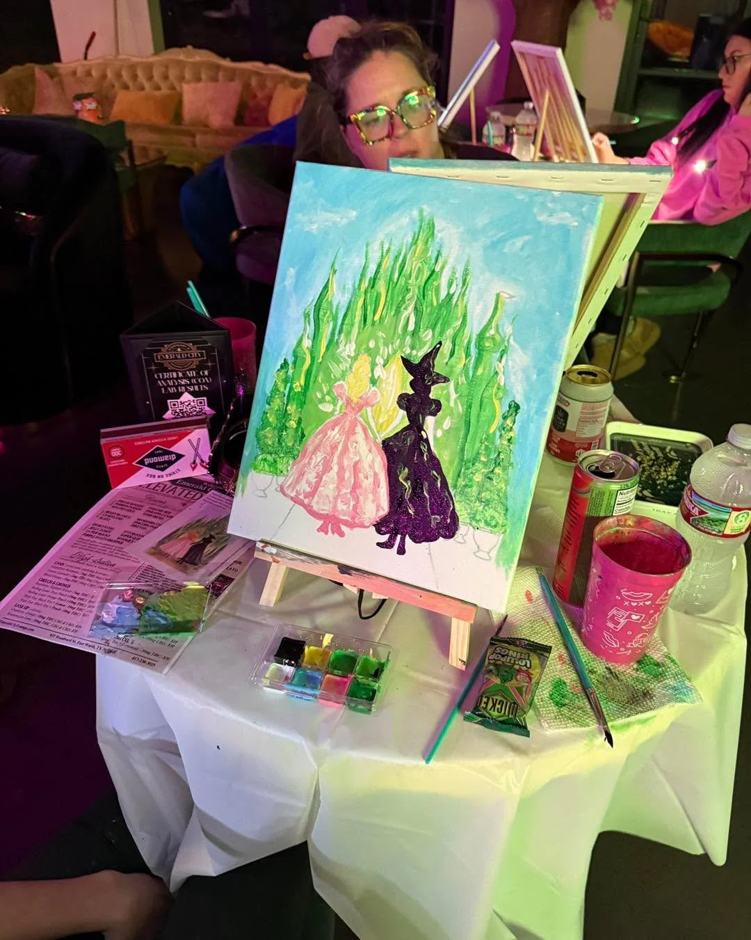 A swirl of paint, a dash of magic &ndash; pure joy! Puff &amp; Paint at emeraldcitylounge in Fort Worth. 

#emeraldcitycannabis #PuffAndPaintInFortWorth #PuffAndPaint #thingstodoinfortworthtexas #thingstodoinfortworth #paintandsipfortworth #paintpart