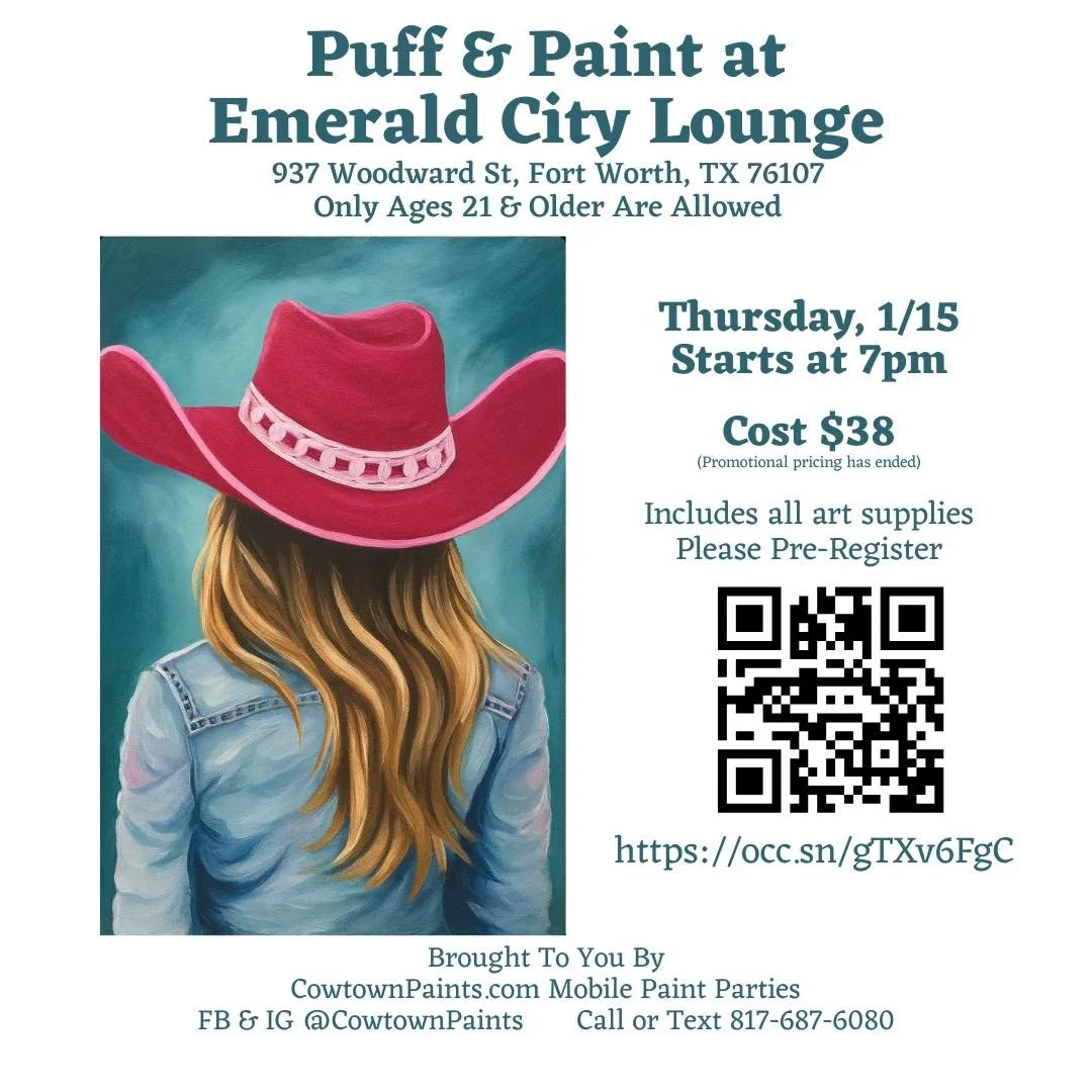 Rodeo Ready! Puff &amp; Paint Party every Thursday night. https://occ.sn/gTXv6FgC