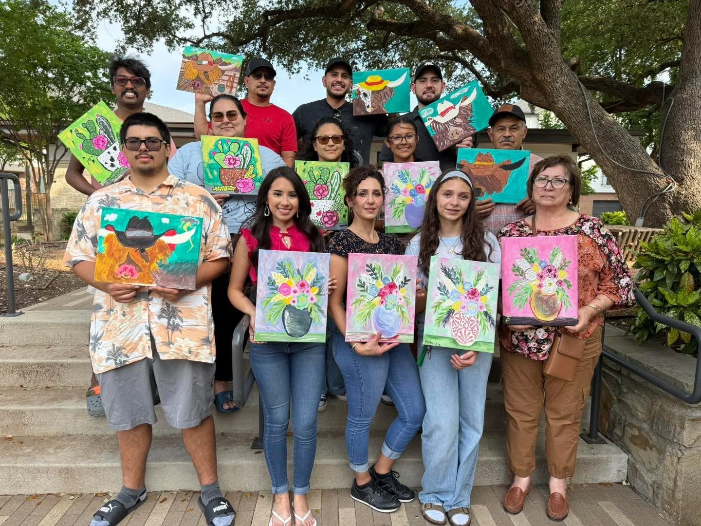 Fun painting to celebrate Mrs. Saldana&rsquo;s birthday.  #cowtownpaints #paintpartyfun #fortworthtexas