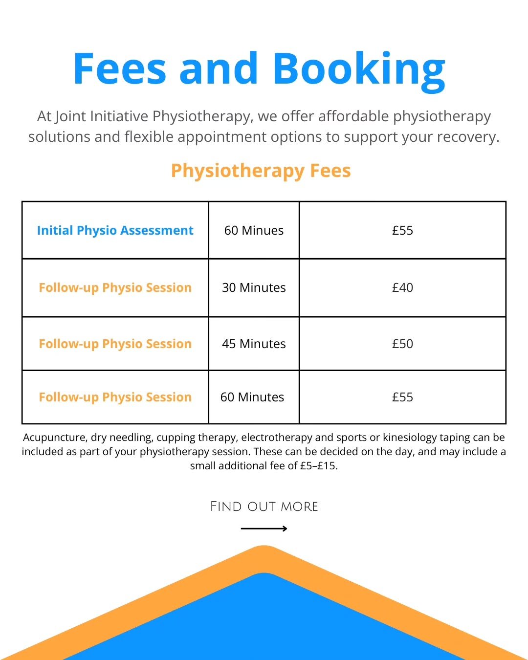 Joint Initiative Physio believes that quality physiotherapy shouldn't be out of reach. We've set our fees to make quality physiotherapy affordable for everyone because your recovery matters 🏃&zwj;➡️

📆 Bookings are open- swipe to view prices and ta