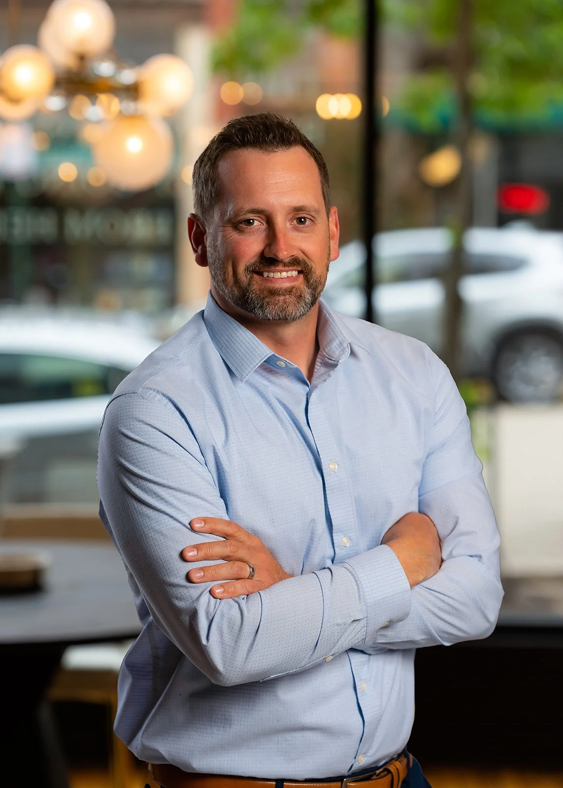 a young business man posing for a studio portrait