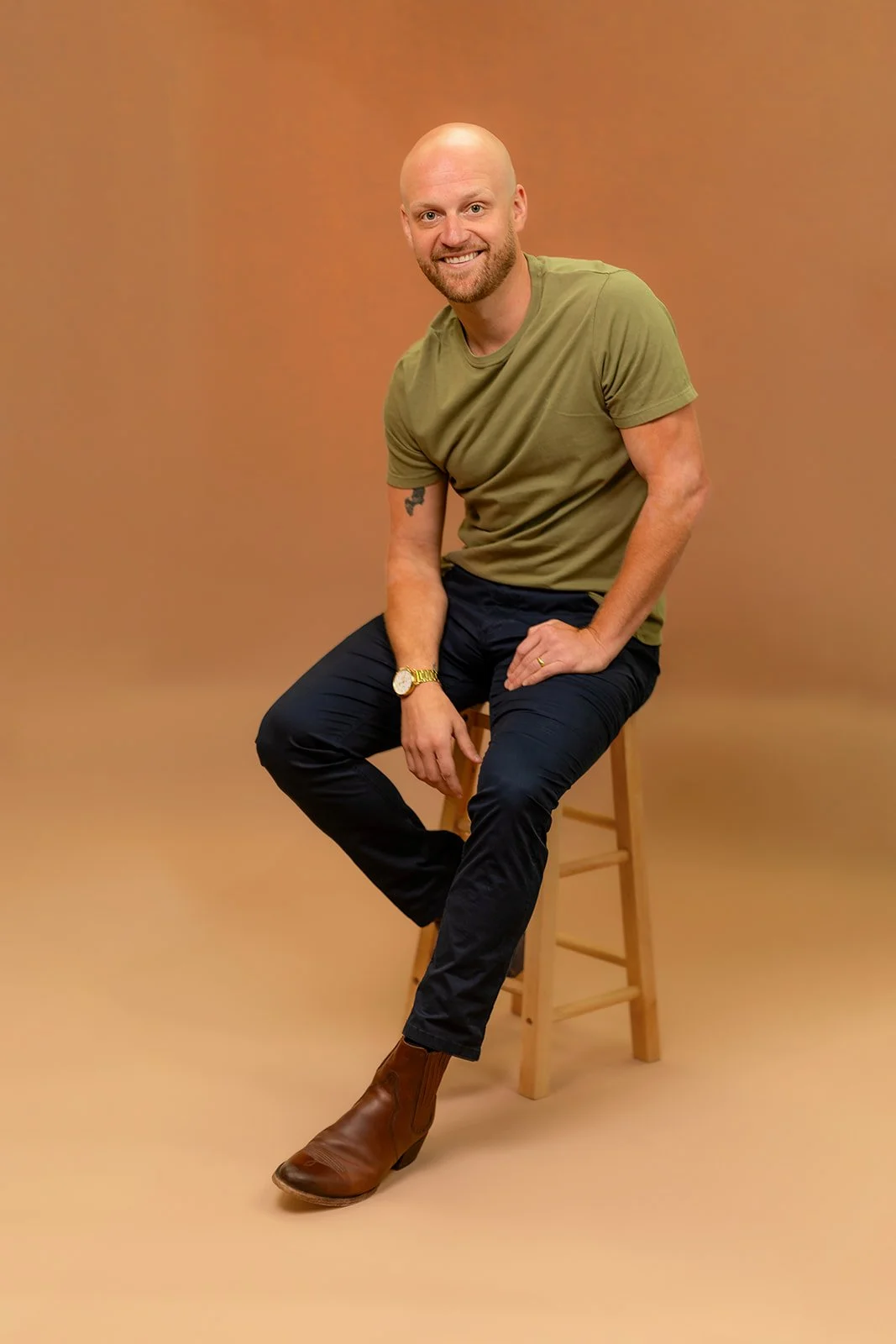 photo of a young business man posing for a studio portrait