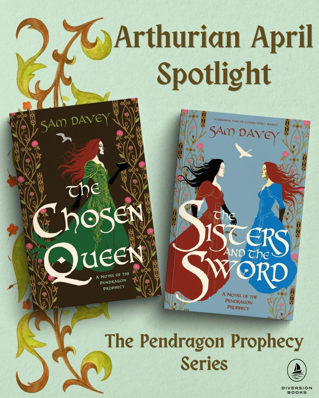 Celebrate Arthurian April with Diversion Books! ⚔️

This month, we&rsquo;re highlighting two remarkable titles from The Pendragon Prophecy series by @samdaveyauthor : THE CHOSEN QUEEN and the upcoming release of THE SISTERS AND THE SWORD, hitting she