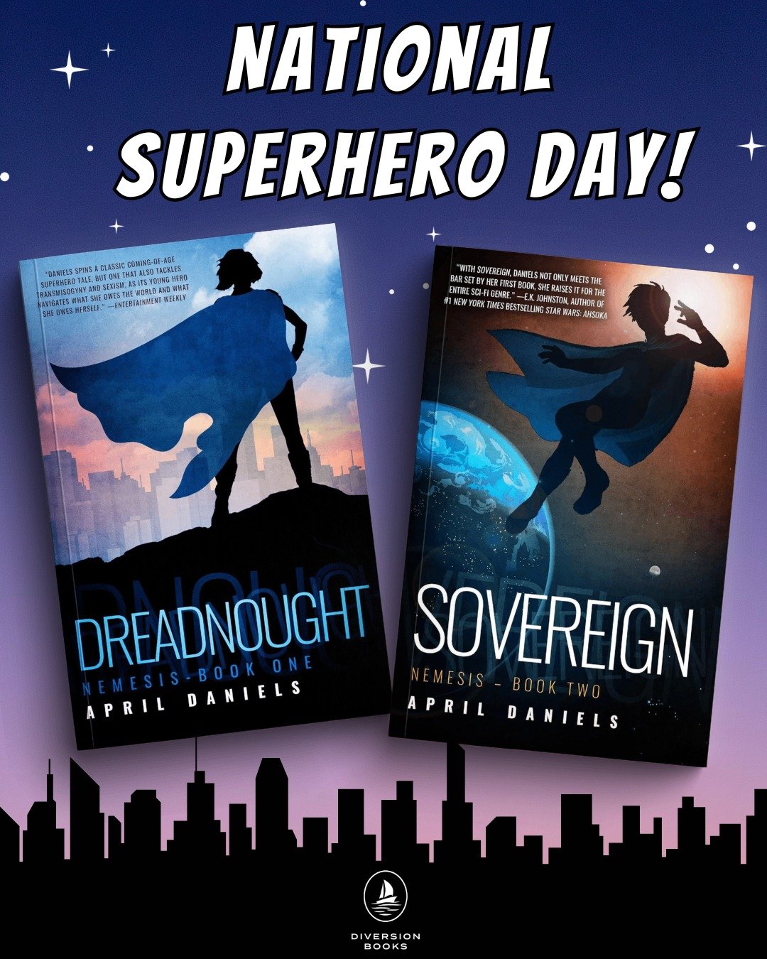 This National Superhero Day, discover the incredible journeys in the Nemesis Series by April Daniels! 🦸&zwj;♂️

From thrilling pages to epic battles, with DREADNOUGHT &amp; SOVEREIGN you&rsquo;ll find adventure, identity, and inspiration. 💥📖

Unle