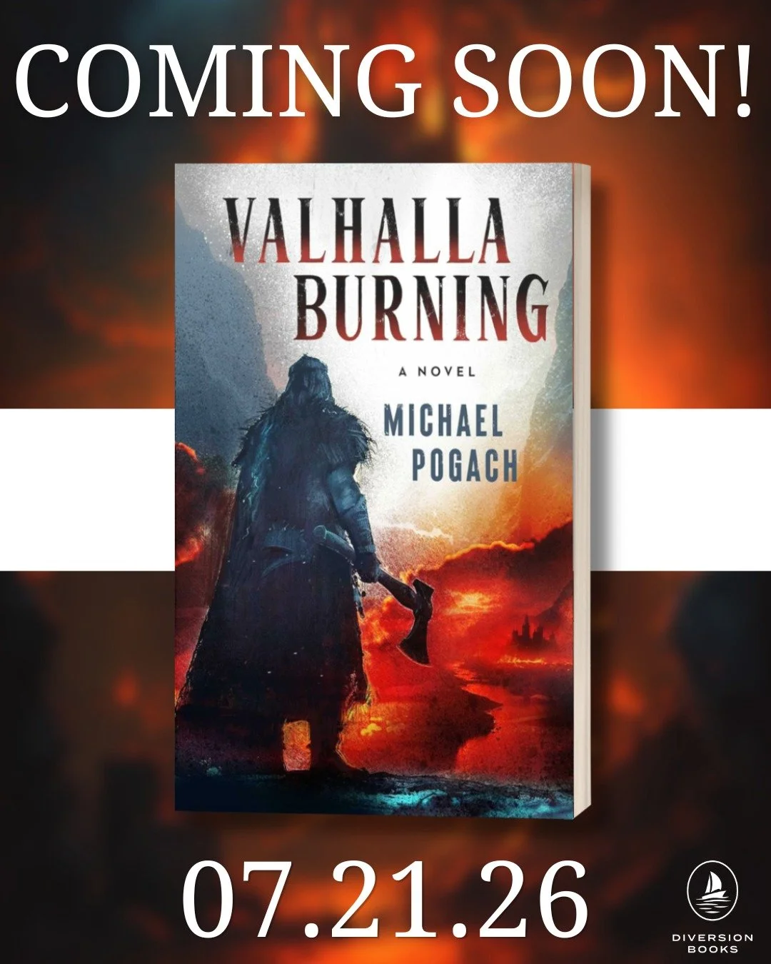 Experience a bloody Norse tale of grief, vengeance, fear, and fate! VALHALLA BURNING by @michaelpogach releases July 21, 2026 🗓️ 

Lift a horn of ale and taste sweat and blood in this rich and brutal dark Viking adventure.

Pre-order your copy today