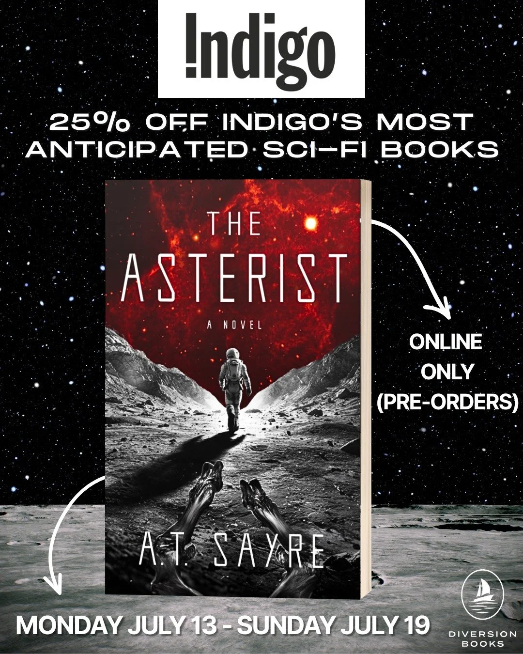 Exciting news for Sci-Fi lovers! 

@indigo is running their 25% off Most Anticipated Sci-Fi Books Online Deal of the Week!

This is the perfect time to add THE ASTERIST by A.T. Sayre to your collection.

Happening now Monday, July 13 through Sunday, 