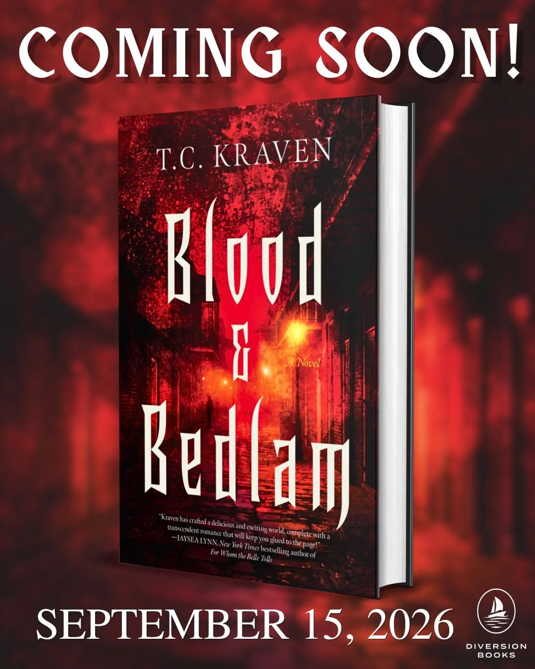 Get ready to sink your teeth into BLOOD &amp; BEDLAM by @t.c.kravenauthor ! ⚰️🦇

Memory is in the blood.

In the shadowed world beneath the city&rsquo;s music, masks, and midnight rituals, Vlad Dracul reigns. Ancient and bound by blood and magic, he
