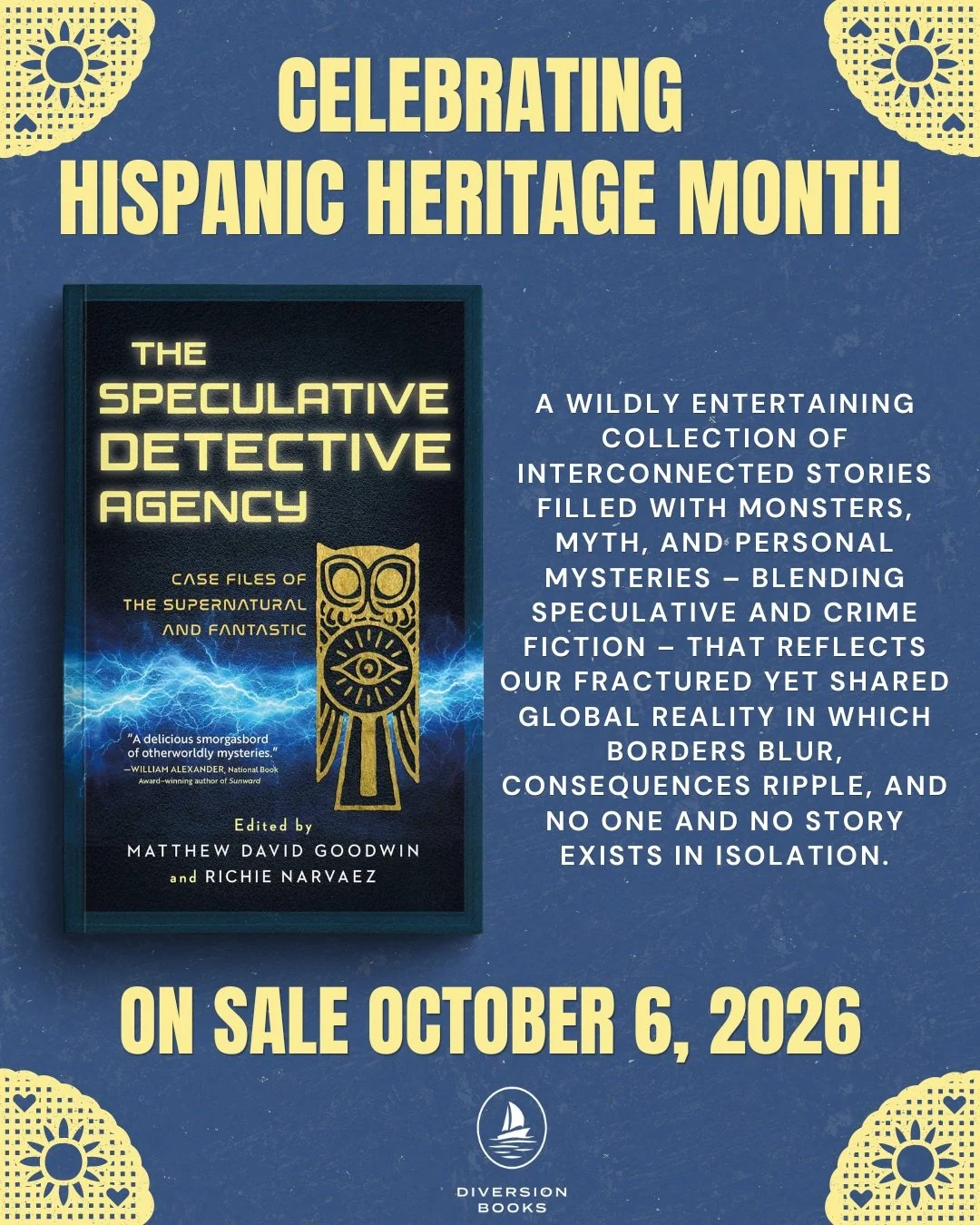 Celebrate Hispanic Heritage Month with us by diving into the supernatural world of THE SPECULATIVE DETECTIVE AGENCY 

Edited by @mattgoodwin6 and @rnz1000, this is a wildly entertaining collection of interconnected stories filled with monsters, myth,