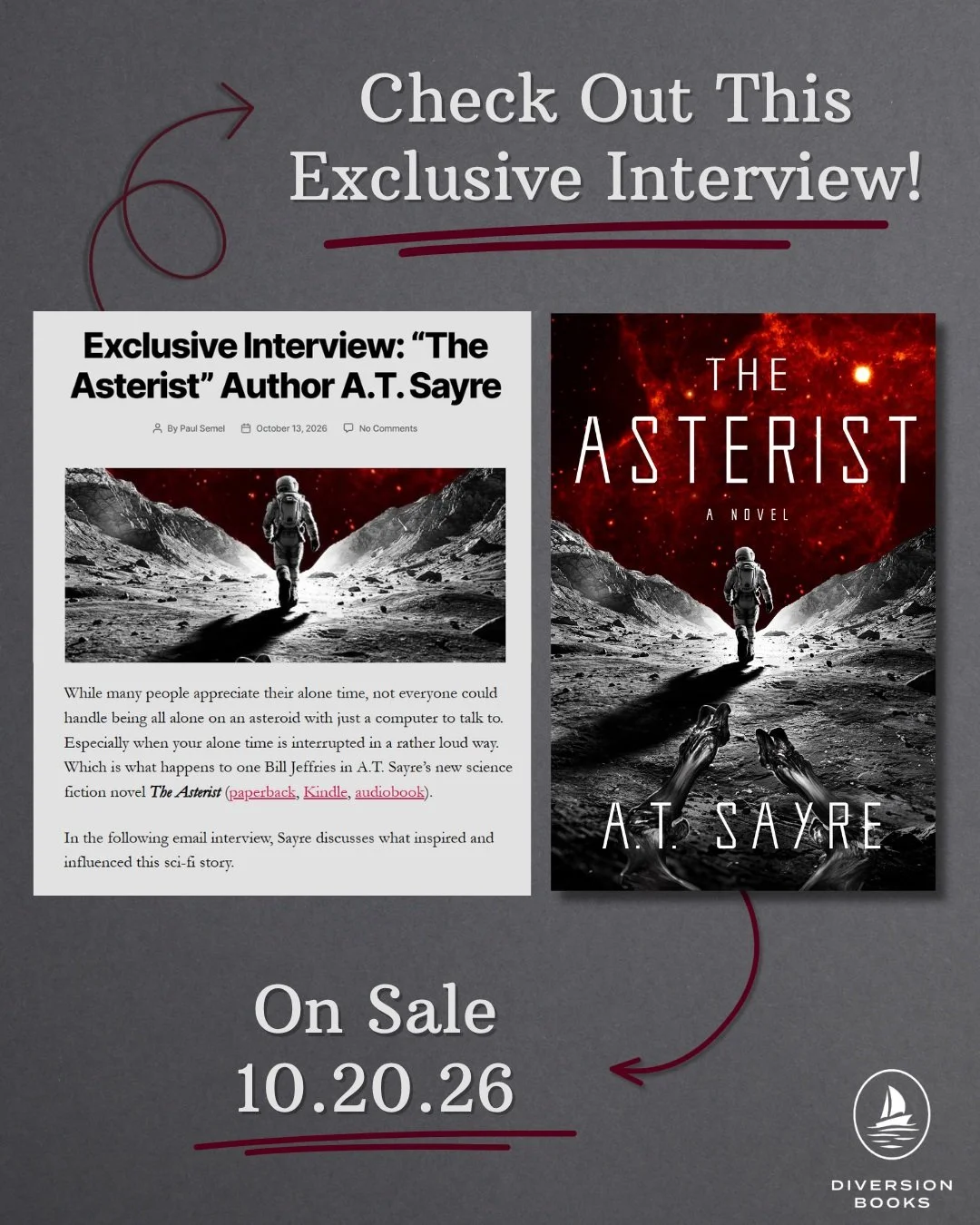 Check out this exclusive interview with @paulsemel and the author of THE ASTERIST, A.T. Sayre! 

Otherworldly yet grounded, ominous yet tender, THE ASTERIST is a captivating first contact story releasing October 20, 2026.

Pre-order your copy today, 