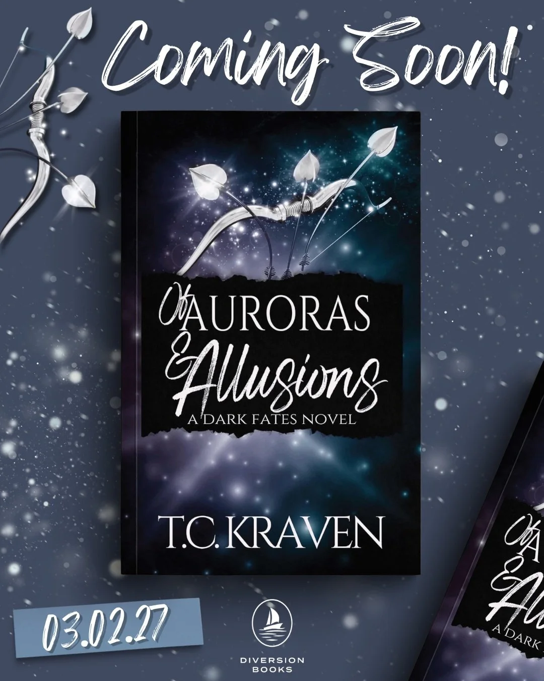 Mark your calendars!🗓️ 

The spicy, highly anticipated, epic sixth novel in the Dark Fates series is coming soon! 

OF AURORAS &amp; ALLUSIONS by @t.c.kravenauthor releases March 2nd, 2027.

In the sixth installment of the Dark Fates series, Artemis
