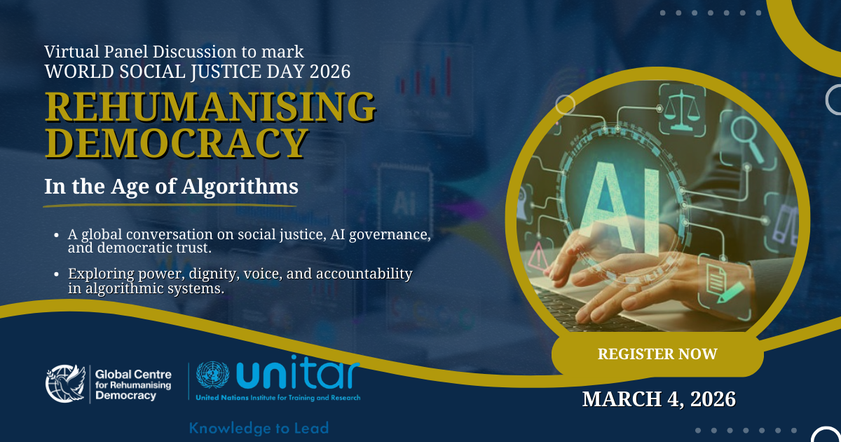 GCRD and UNITAR to Convene Global Dialogue on AI, Social Justice, and Democratic Trust