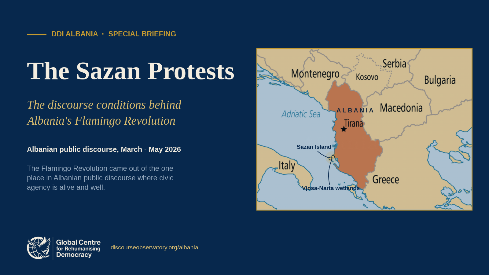 GCRD Publishes Special Briefing on Discourse Conditions Behind Albania's Flamingo Protests