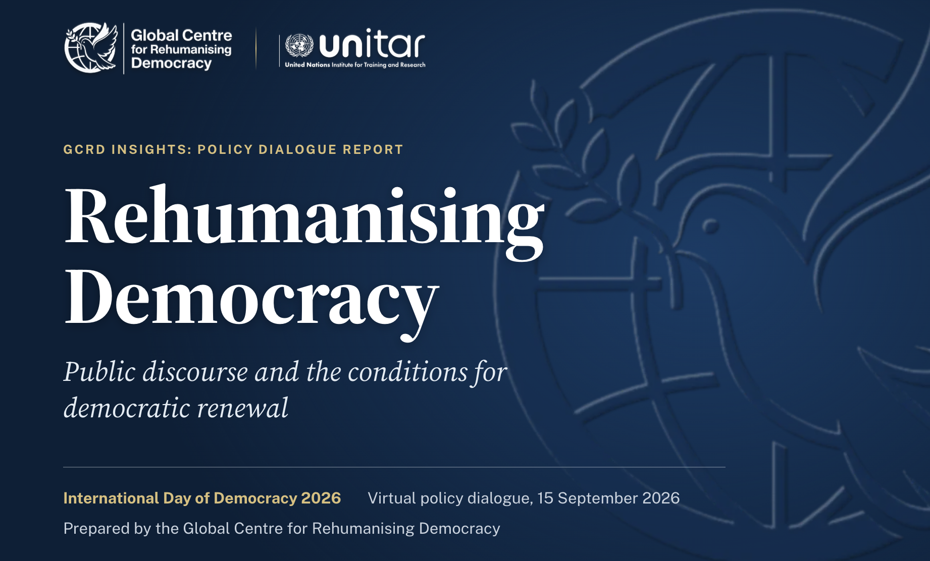GCRD and UNITAR mark International Day of Democracy with policy dialogue on public discourse and democratic renewal