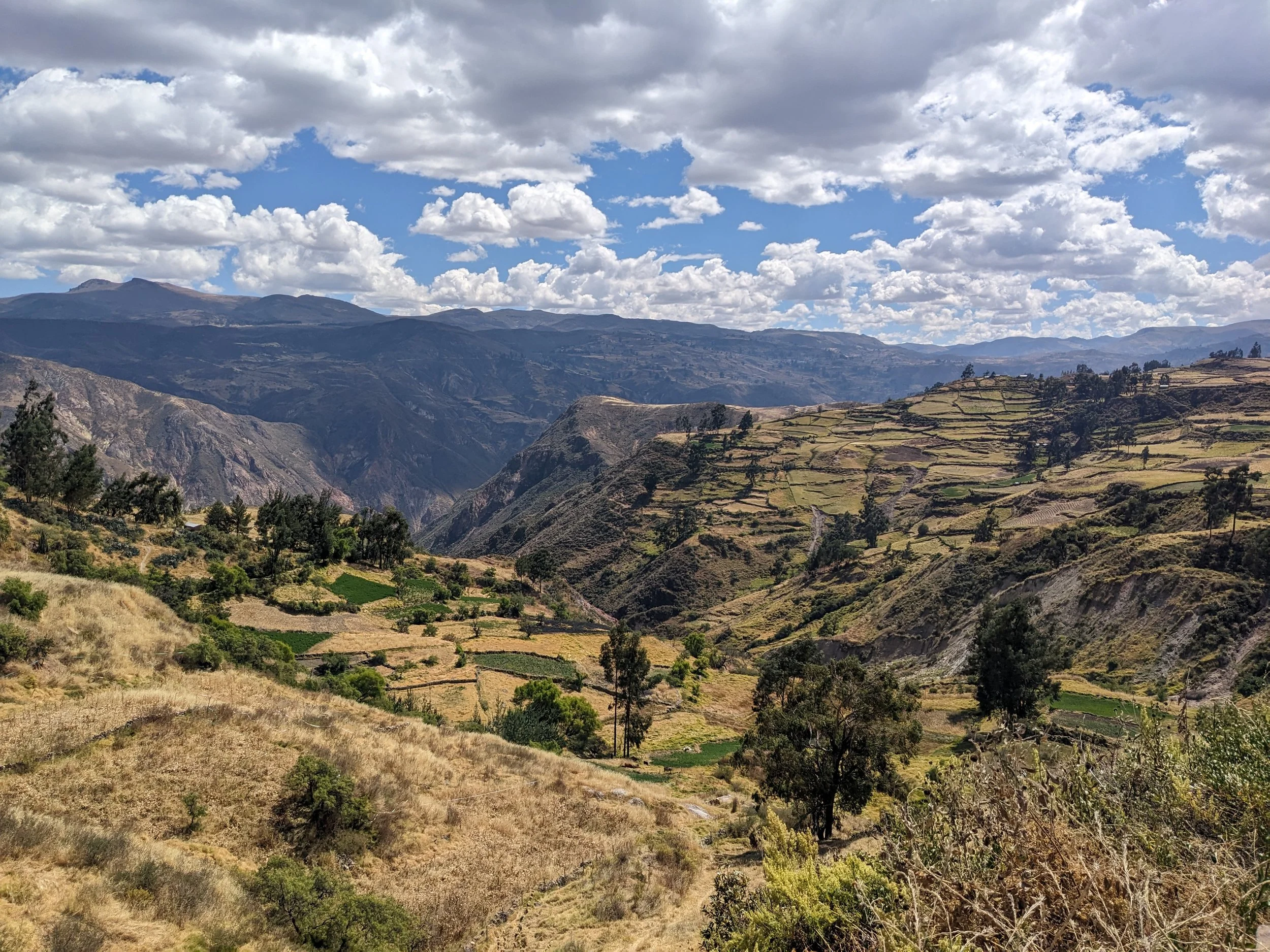 Canyon and mountain scene in Peru