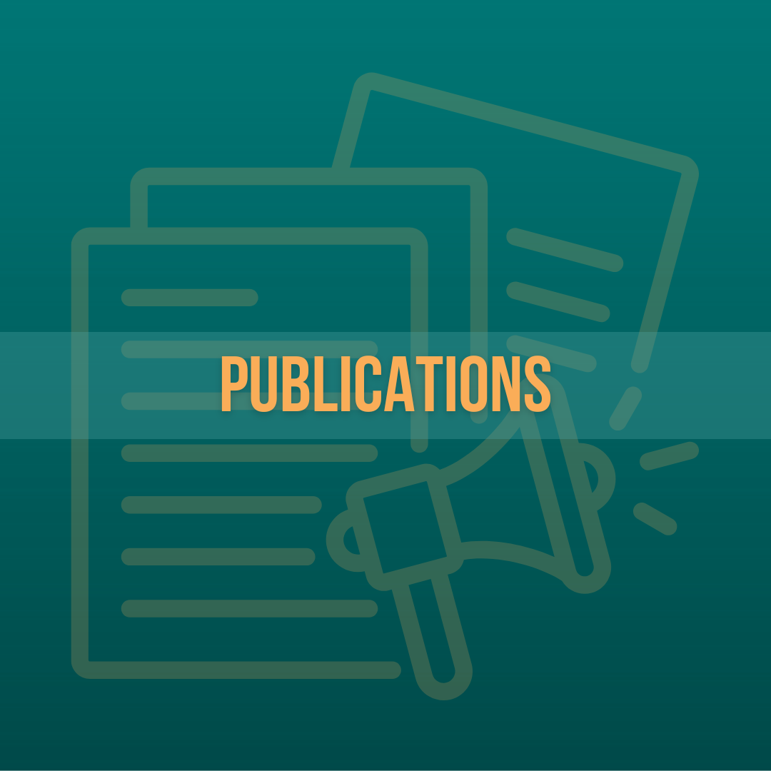 Cover image with the word 'Publications' overlaid, featuring outline icons of documents and a megaphone.