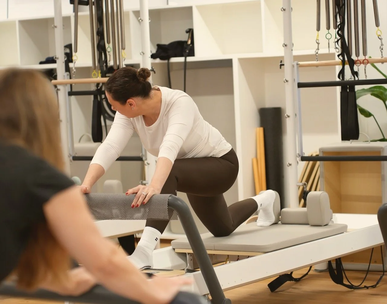 Reformer Fundamentals Pilates class in progress at Luma Pilates, Edinburgh New Town