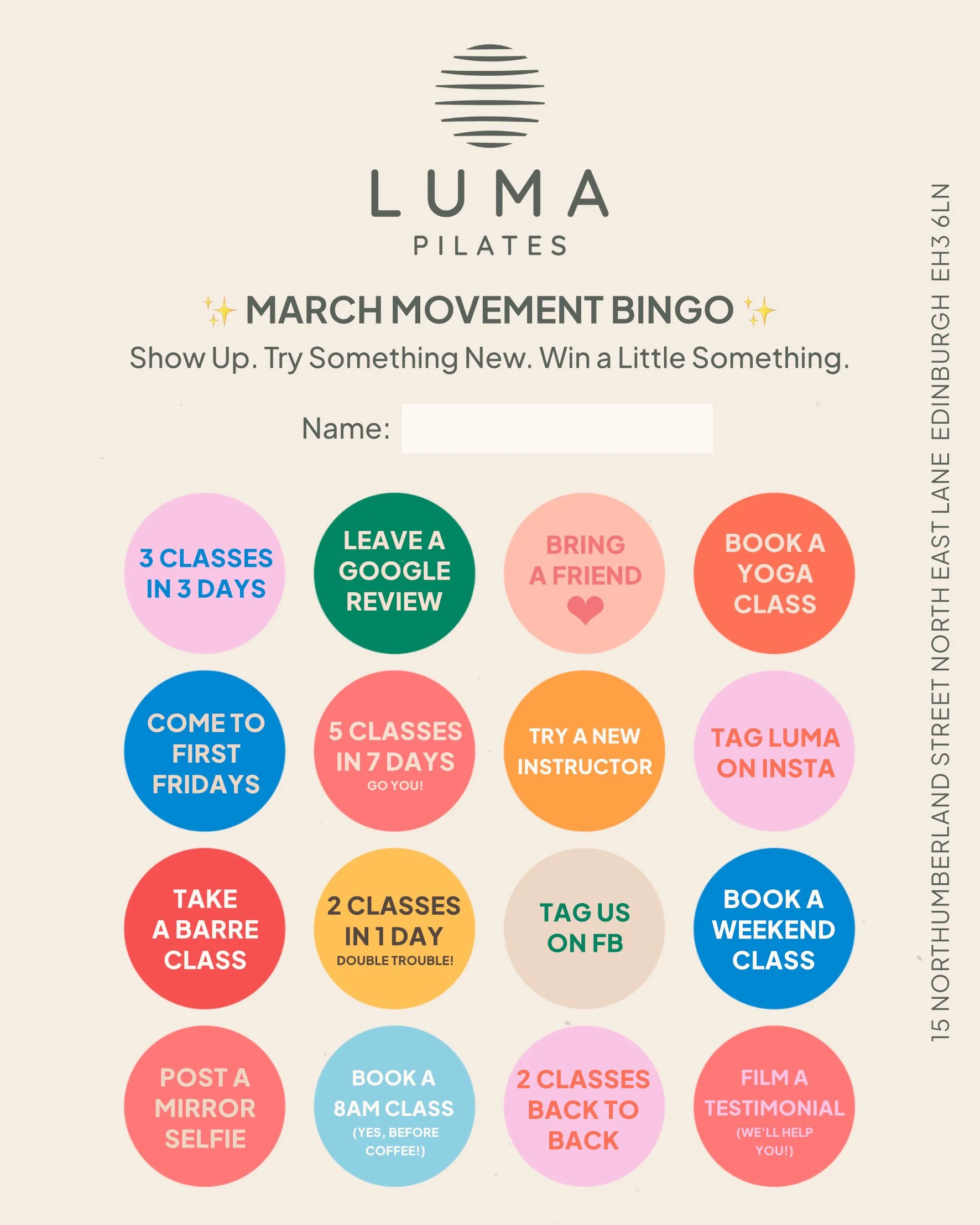 March Movement Bingo Challenge