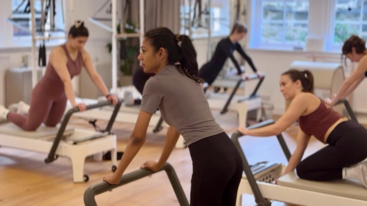 Reformer pilates fundamentals progressing class at Luma Pilates, Edinburgh