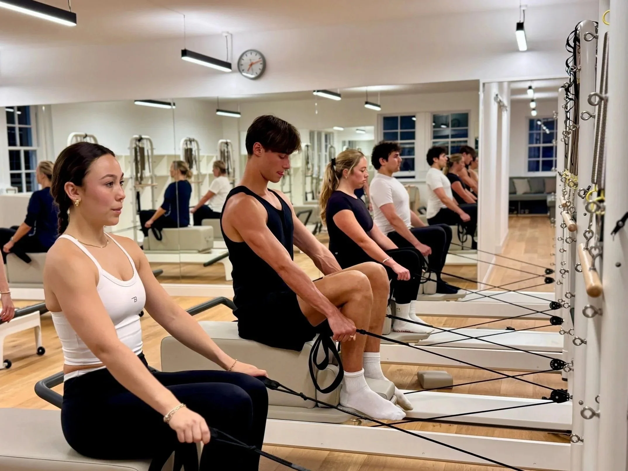 Beginner reformer pilates class at Luma Pilates studio, Edinburgh New Town