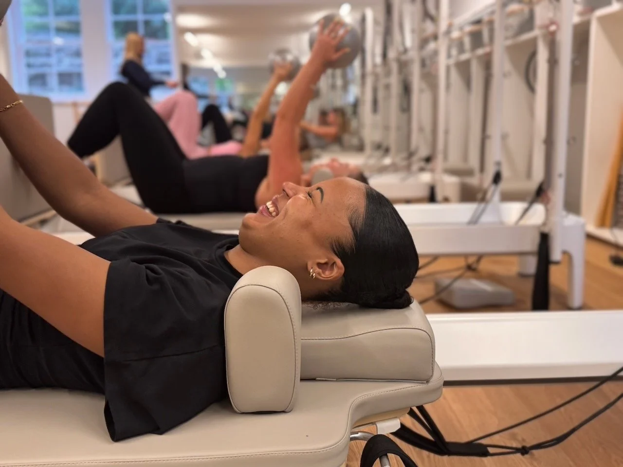 Reformer Pilates class at Luma Pilates Edinburgh -- training for runners