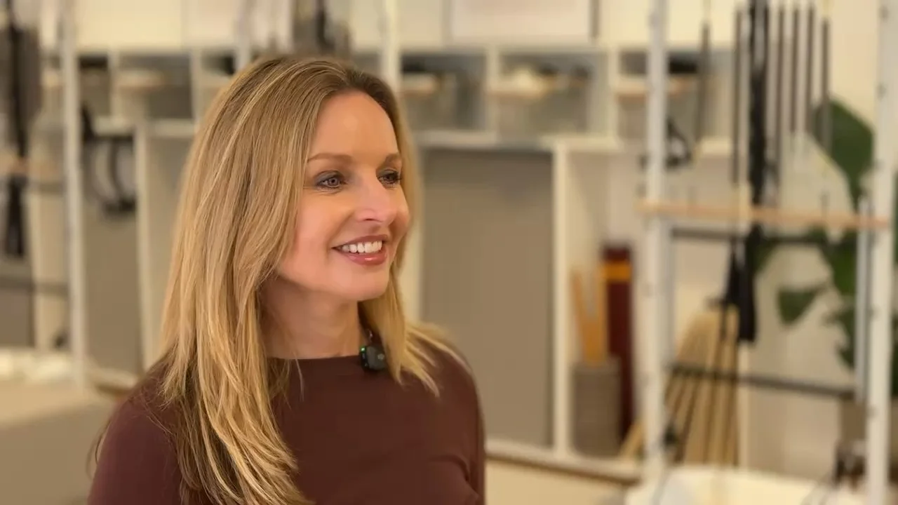 Lucia Poulter, lead instructor and co-founder of Luma Pilates Edinburgh, in Studio A