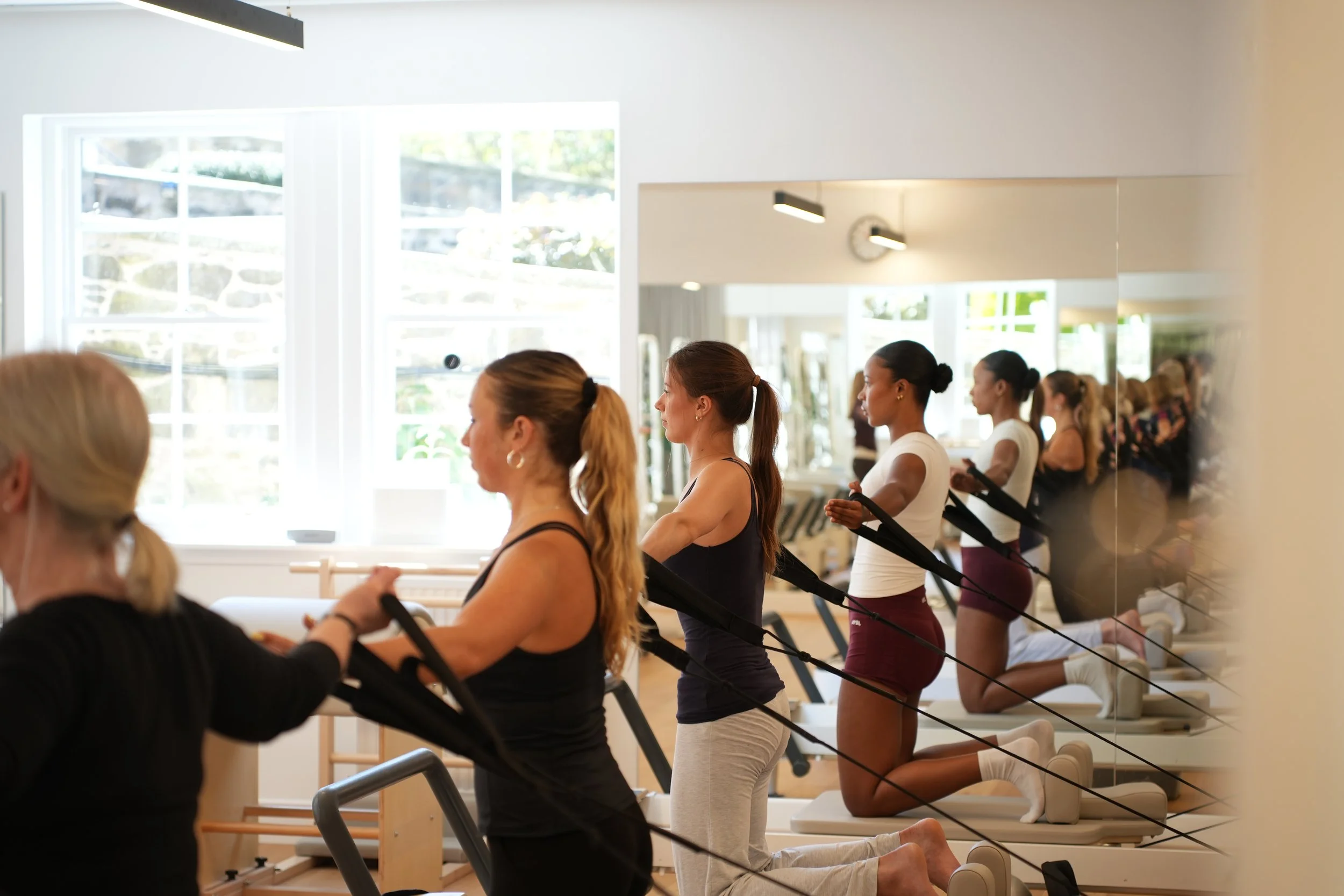 Reformer Pilates level 3 class at Luma Pilates studio, Edinburgh New Town