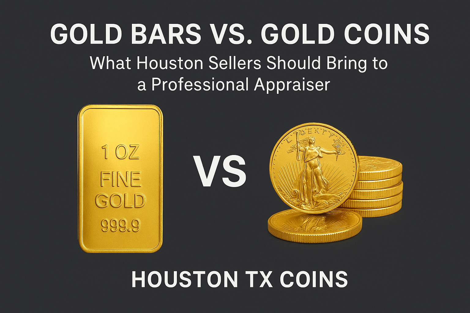Gold Bars vs. Gold Coins — What Houston Sellers Should Bring to a Professional Appraiser