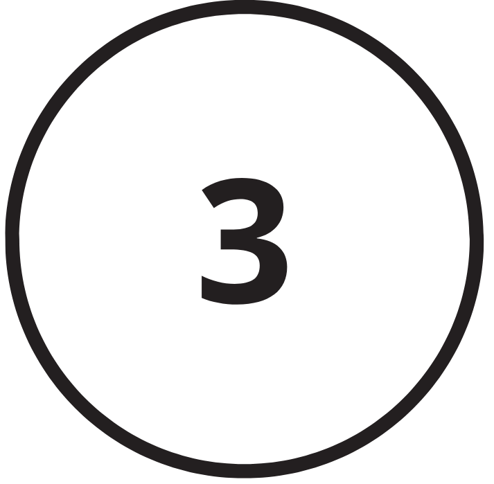 Number 3 inside a black circle on a white background.