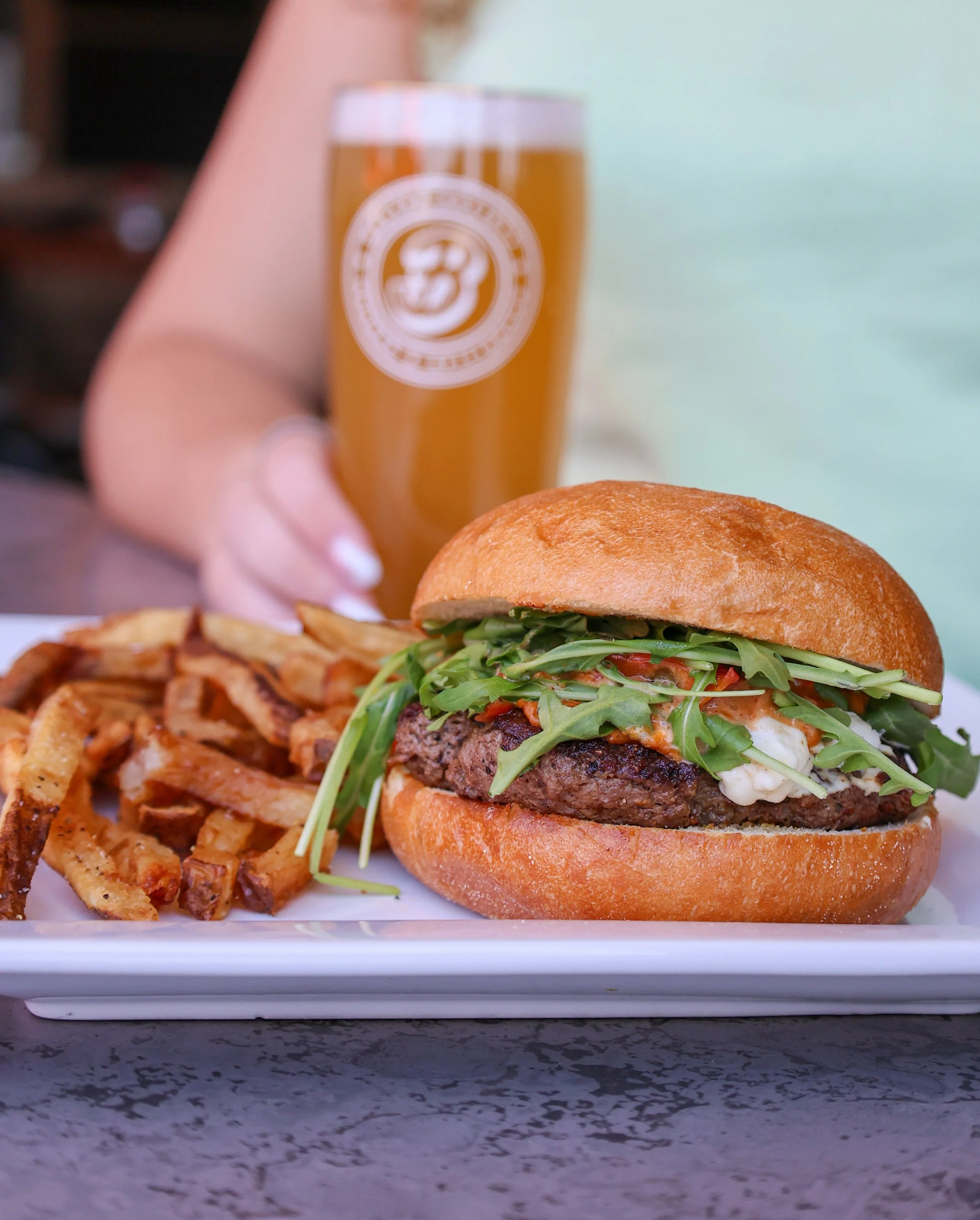 Hungry? Thirsty? We can help with that.🍺Allow us to introduce you to our NEW Seasonal Specials.

Giving you 6 more reasons to stop by this month:
1. Romesco Burger
2. Jalap&eacute;no Poppers
3. Rainbow Salad with Grilled Chicken
4. Tomato &amp; Chic